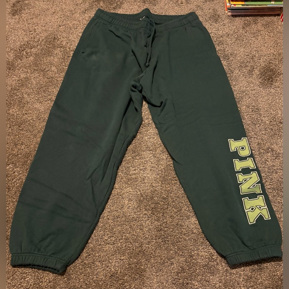 PINK Victoria's Secret Dark Green Joggers